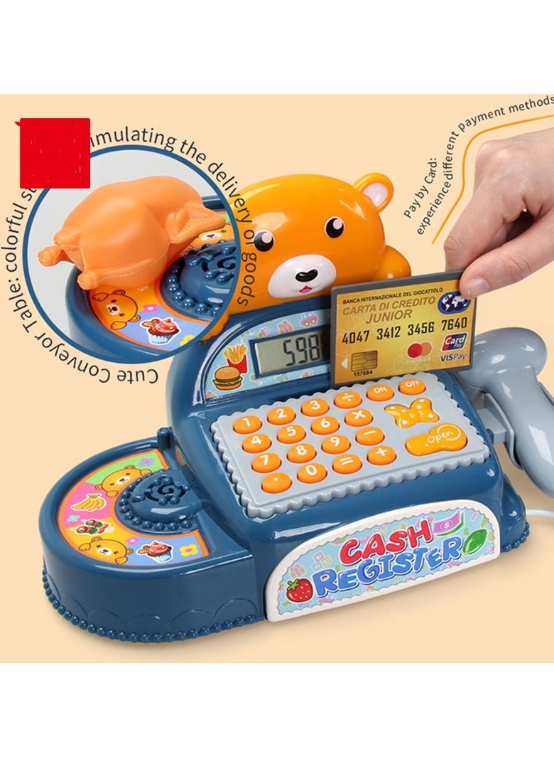 فايف ستار لعبة كاشير للأطفال بشكل دب 🐻 مع عربة تسوق – لعبة سوبر ماركت تمثيلية – مناسبة من 3 سنوات+ - Image 4